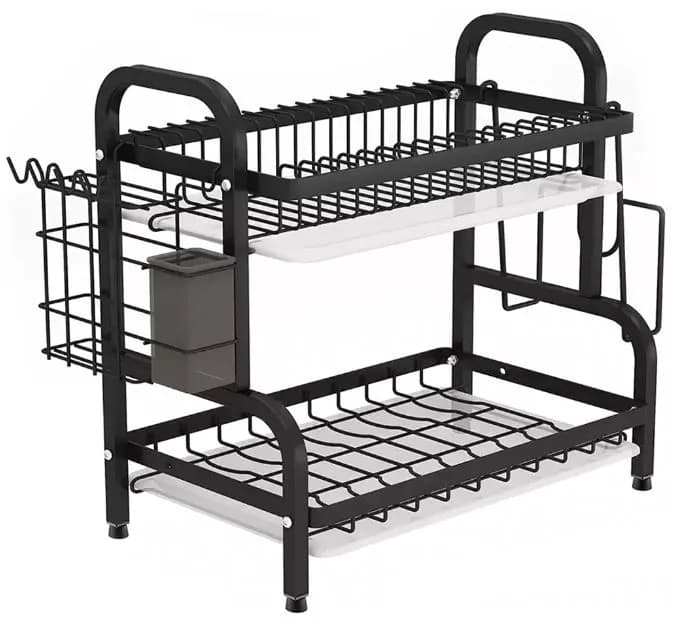 ESCURRIDOR DE VAJILLA DECOTEAM 2 NIVELES DCE-009 NEGRO 1