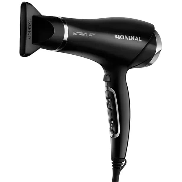SECADOR DE CABELOS CHROME BLACK - 2000W