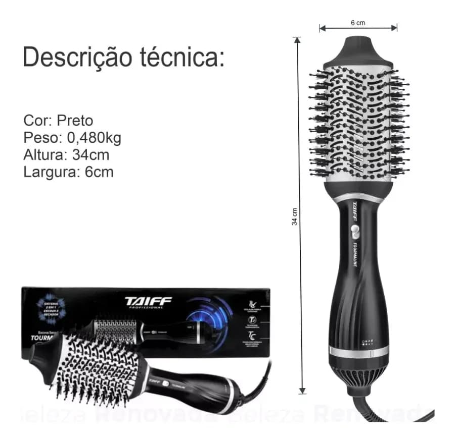 CEPILLO SECADOR - TOURMALINE 1200 WATTS CABLE 1,8 METROS4