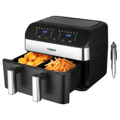 FREIDORA DIGITAL SIN ACEITE NAPPO DOBLE CRISPPRO 9L NEF-238 1