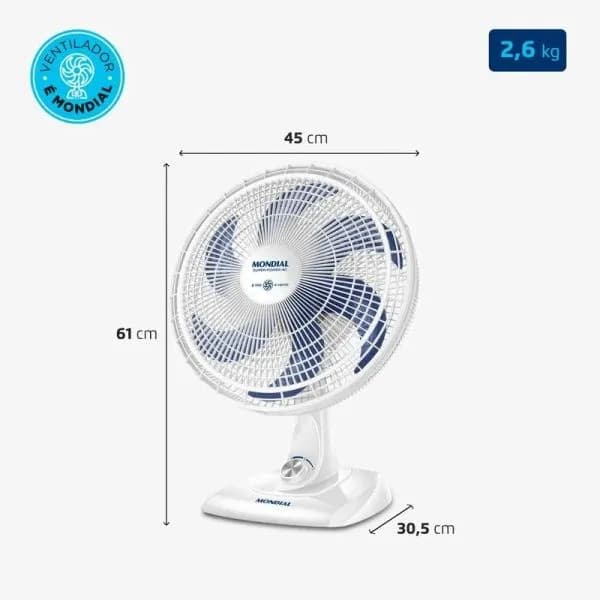 VENTILADOR MESA 40CM - WHITE SUPER POWER 40-3