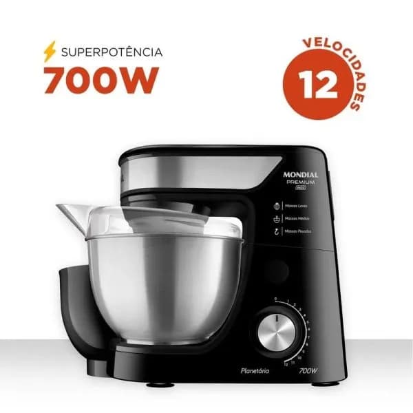 BATIDORA PLANETARIA 700W PREMIUM INOX - 2 BOLS4