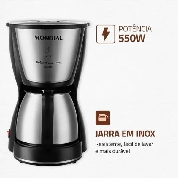 CAFETERA DOLCE AROME 15 - INOX 15 CAFECITOS2