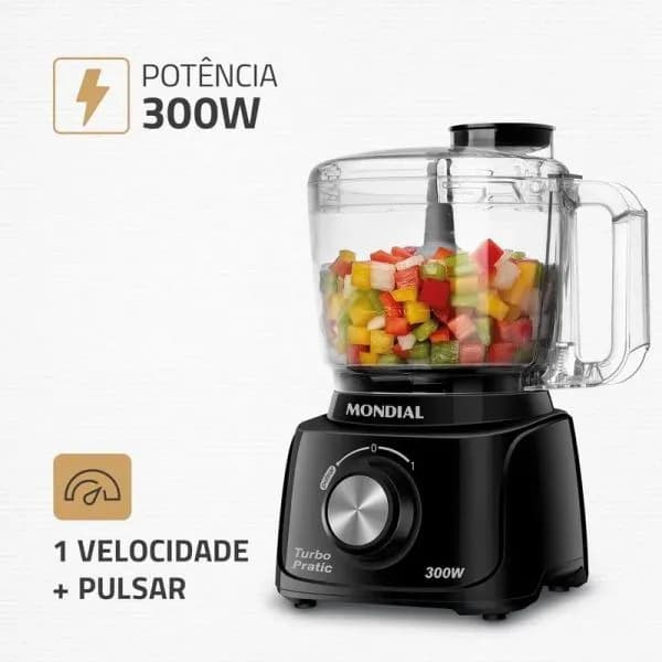 MINI PROCESADOR DE ALIMENTOS TURBO PRATIC 300W MP-16-B 2