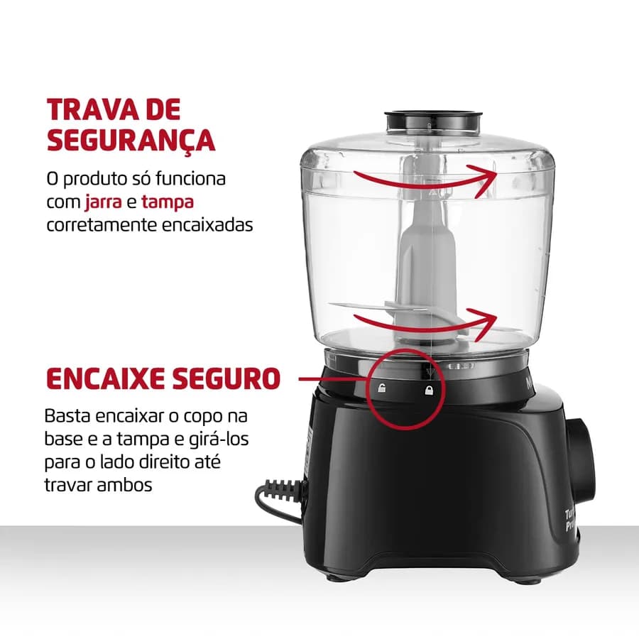 MINI PROCESADOR DE ALIMENTOS TURBO PRATIC 300W MP-16-B 5