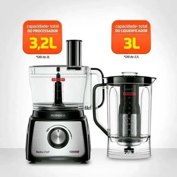 MULTIPROCESADOR 9 EN 1 TURBO CHEF - 1000W MPN-01-BF 3