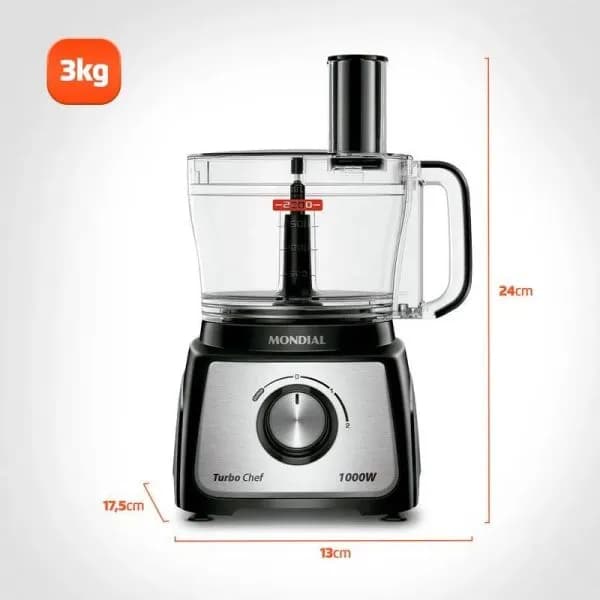 MULTIPROCESADOR 9 EN 1 TURBO CHEF - 1000W MPN-01-BF 4