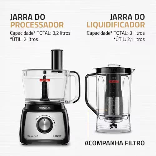 MULTIPROCESADOR 9 EN 1 TURBO CHEF - 1000W MPN-01-BF 5