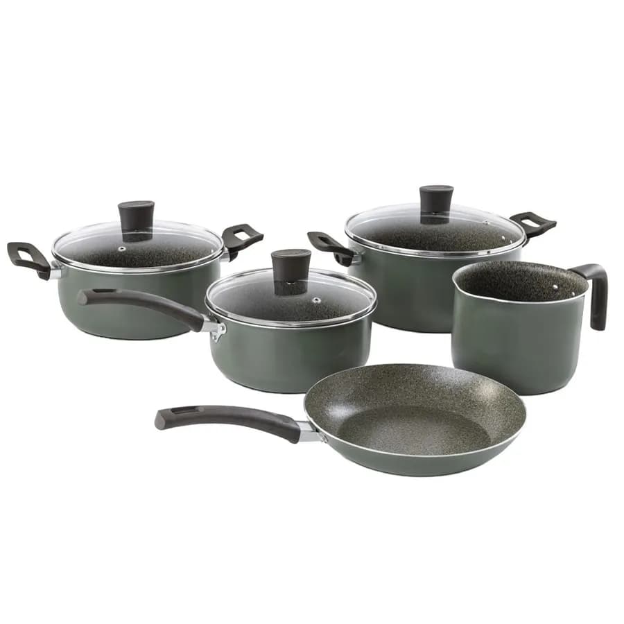 [HC21855] SET DE COCION 5 PIEZAS - EKO _OLLA 18- CACEROLA20- CACEROLA 24- HERVIDOR 14- SARTEN 22 40018 - MULTIFLON