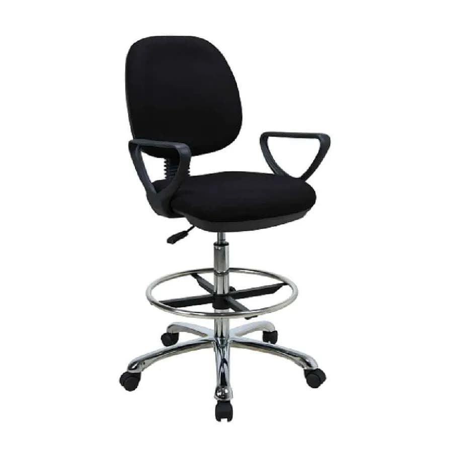 [03002479] SILLA CAJERO ALTA 0202# NEGRO C-BRAZO ESTRELLA ALUMINIO