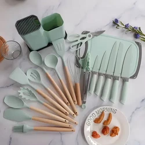 set-utensillos-croix-19-pcs-silicona-madera-fb-verde-