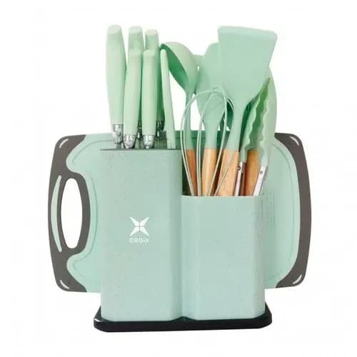 set-utensillos-croix-19-pcs-silicona-madera-foto1-verde