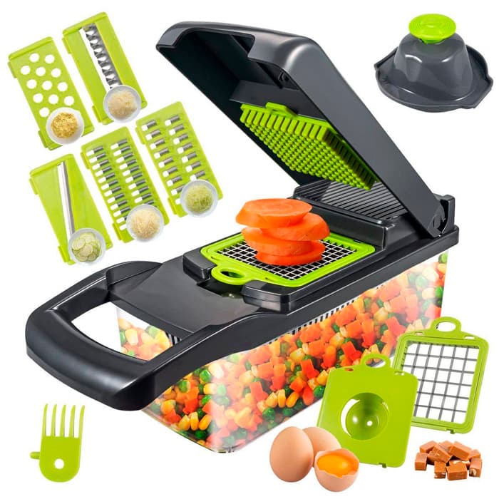 MANDOLINA C/ DEPOSITO Y ACCESORIOS DE CORTE 14 PCS 1