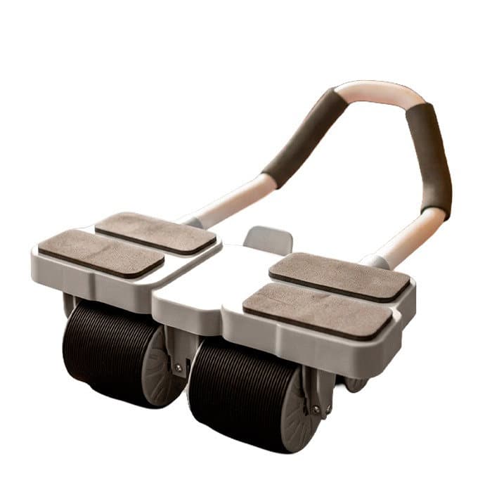 RUEDA ABDOMINAL NEGRO CON 4 RUEDAS Y SOPORTE P/CODOS