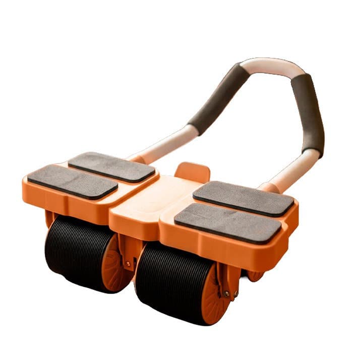 RUEDA ABDOMINAL NARANJA CON 4 RUEDAS Y SOPORTE P/CODOS