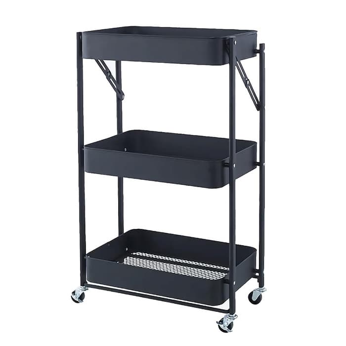 CARRITO ORGANIZADOR DECOTEAM DE METAL 3 ESTANTES DMO-019 NEGRO 1