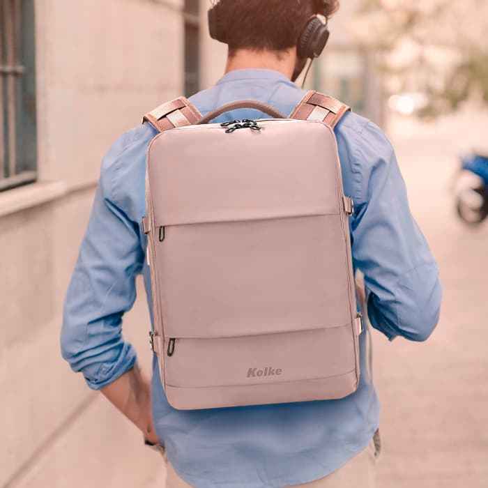MOCHILA ANTI-ROBO JOURNEY KVM-654 ROSA - vista 3