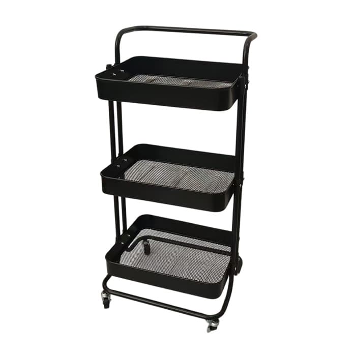 CARRITO ORGANIZADOR DECOTEAM DE METAL 3 ESTANTES DMO-017 NEGRO 1