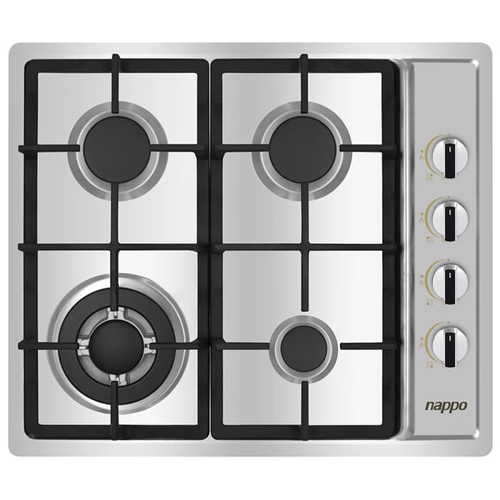 ANAFE 4 HORNALLAS A GAS CON PANEL DE ACERO INOXIDABLE NAPPO NEE-375 1