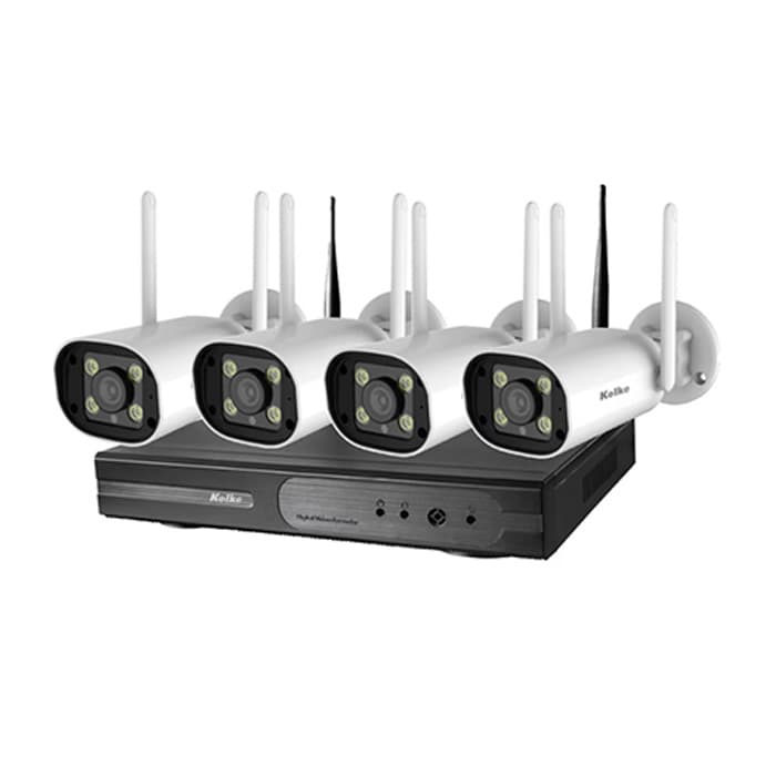 KIT DE SEGURIDAD KOLKE 10 CANALES NVR 5MP + CÁMARAS WIFI KUK-827