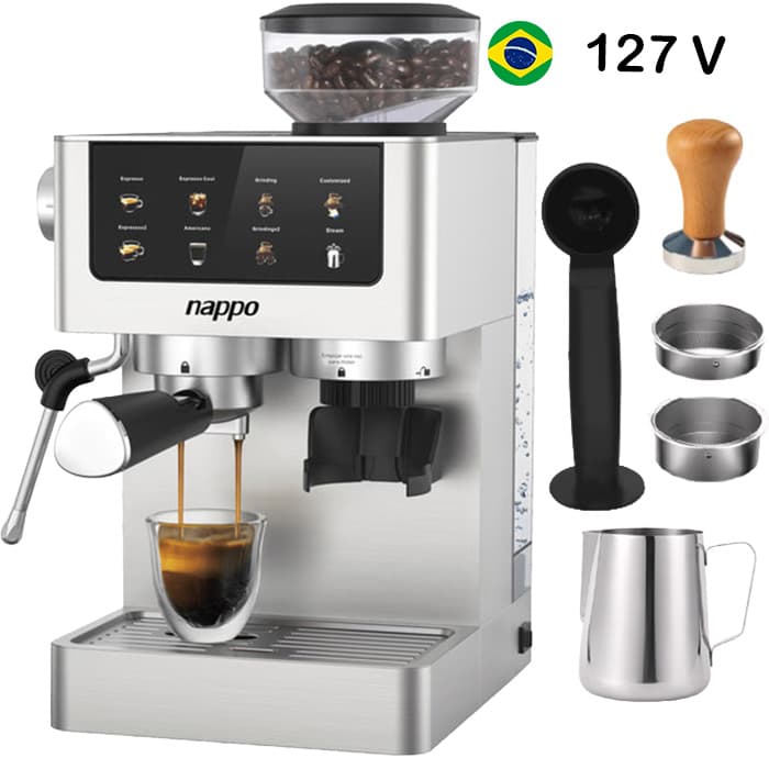 CAFETERA ESPRESSO BARISTA DELUXE 6 EN 1 NAPPO CON MOLINILLO DE CAFE Y ESPUMADOR NEC-339 J 127V 1