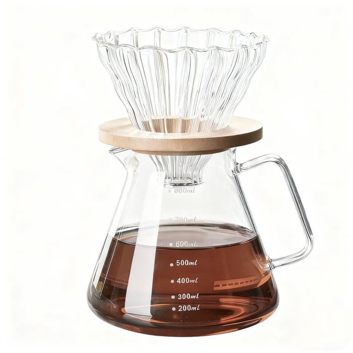 CAFETERA DE GOTEO 800ML BOROSILICATO Y BAMBU