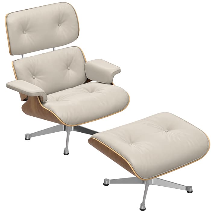POLTRONA CON OTOMANA EAMES LOUNGE EMPOLI BEIGE