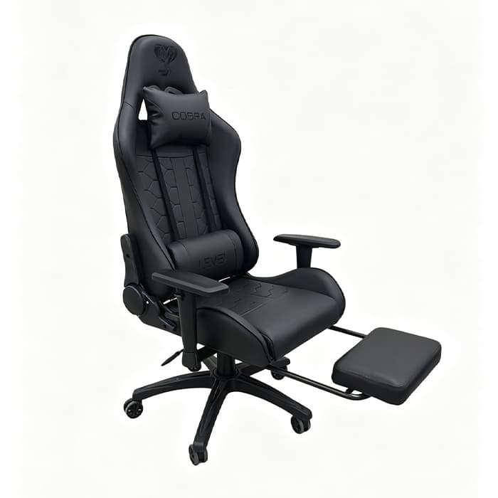 SILLA GAMER COBRA LEVEL NEGRA CON APOYA PIE - vista 2