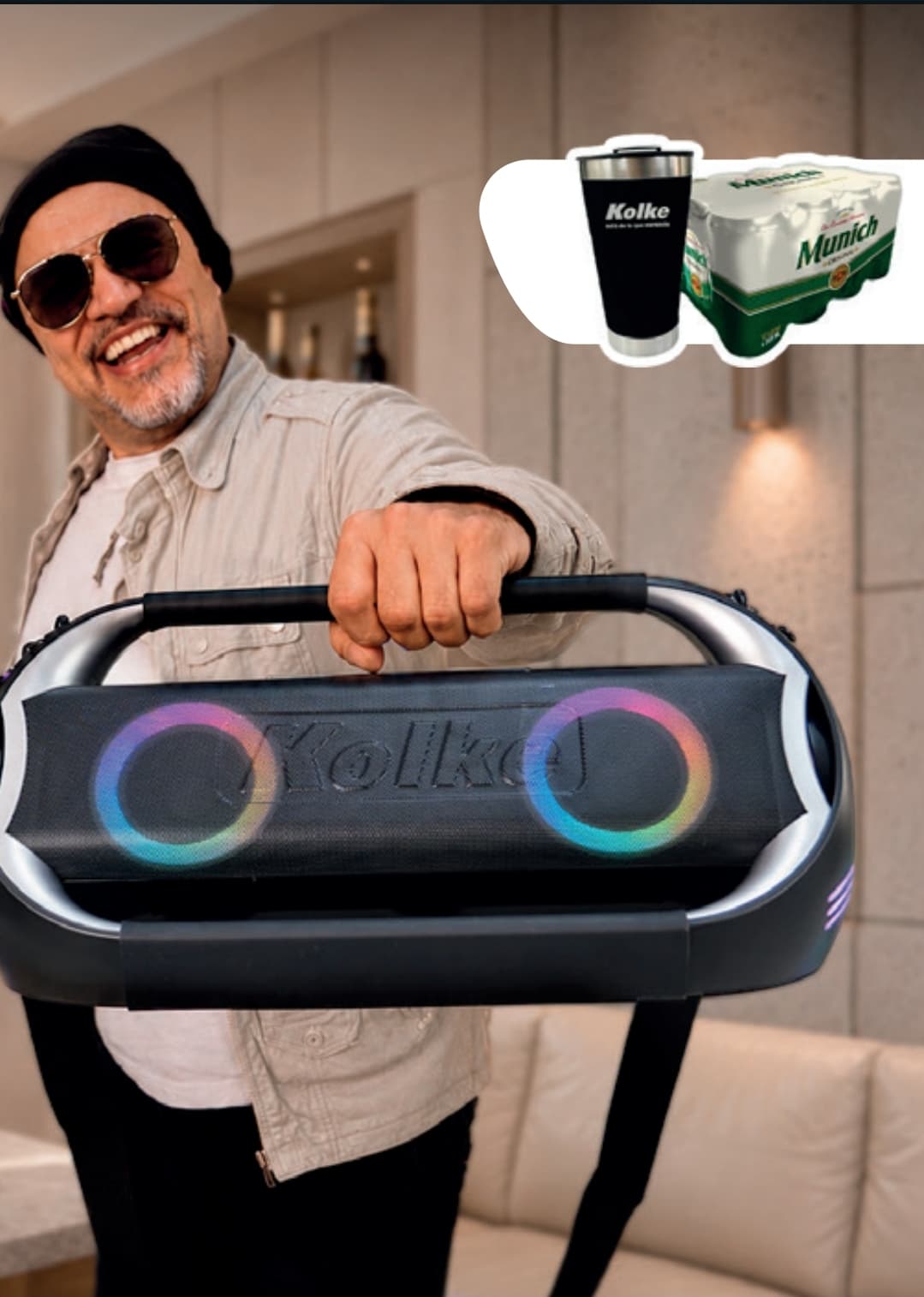 PROMO PARLANTE KOLKE PRO XTREME KPM-677 + VASO TÉRMICO + PACK CERVEZA 1
