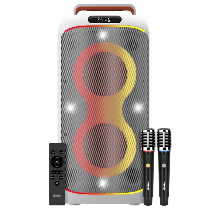 PARLANTE INALÁMBRICO DOBLE 6,5” + TWEETER 1” FEST DUO WHITE EDITION KPB-787 + VASO TÉRMICO KOLKE + PACK CERVEZA 2