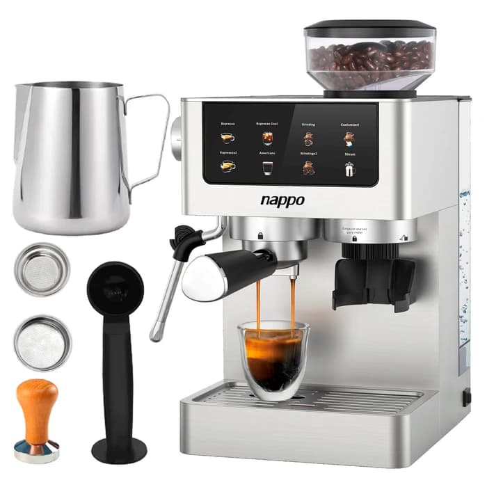 CAFETERA ESPRESSO BARISTA DELUXE 6 EN 1 NAPPO CON MOLINILLO DE CAFE Y ESPUMADOR NEC-339 J 127V 3