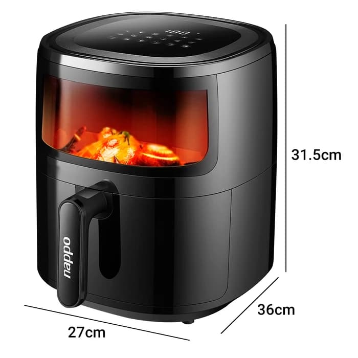 FREIDORA DIGITAL NAPPO SIN ACEITE 5,7L NEF-129 C/VISOR BK 3