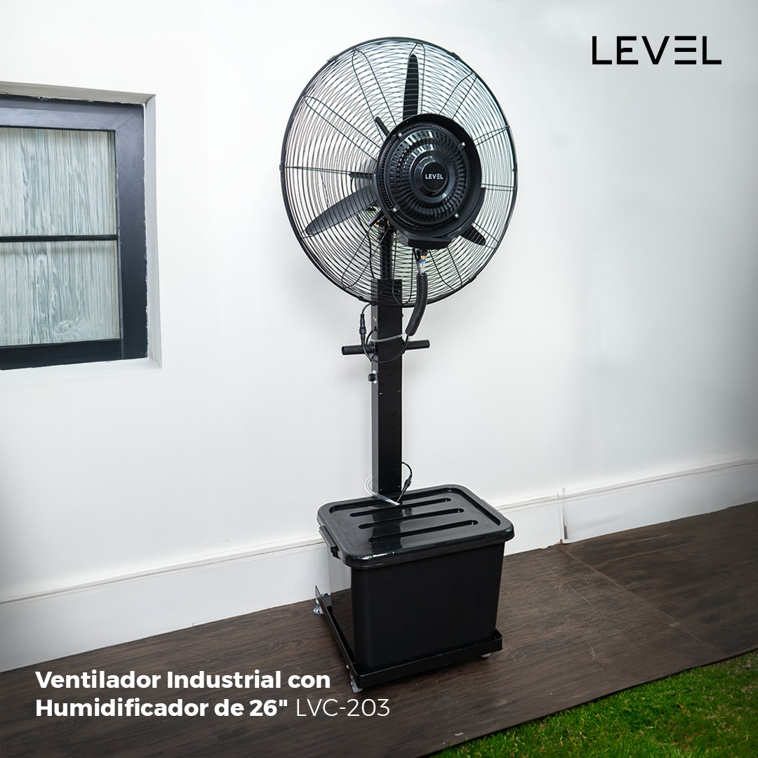 VENTILADOR INDUSTRIAL CON HUMIDIFICADOR DE 26" LEVEL