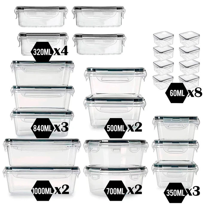 Juego de Recipientes CROiX Herméticos Apilables con Tapa x24 Unidades - Imagen 2