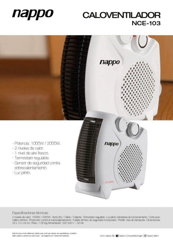 CALOVENTILADOR VERTICAL NAPPO NCE-103 - Imagen 2