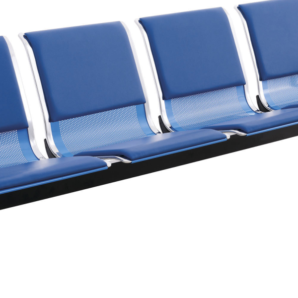 SILLA DE ESPERA TANDEM 4 CUERPOS CENTURY (ALMOHADON AZUL) LEVEL - Imagen 2