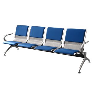 SILLA DE ESPERA TANDEM 4 CUERPOS CENTURY (ALMOHADON AZUL) LEVEL
