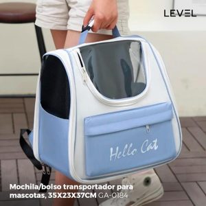MOCHILA/BOLSO TRANSPORTADORA P/MASCOTAS, 35x23x37CM, TELA OXFORD, COLOR MEZCLADOS