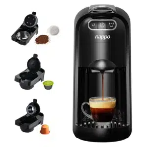 CAFETERA 3 EN 1 MULTICÁPSULAS NAPPO NEGRA NEC-215