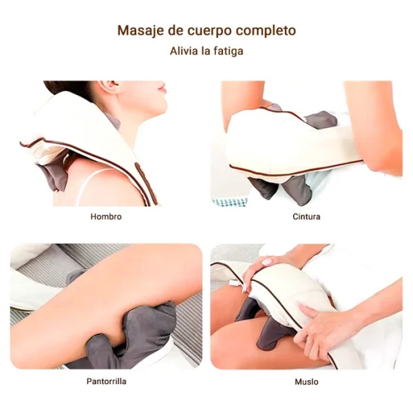 MASAJEADOR DE CUELLO, ESPALDA Y HOMBROS NAPPO NPM-208 BEIGE - Imagen 5