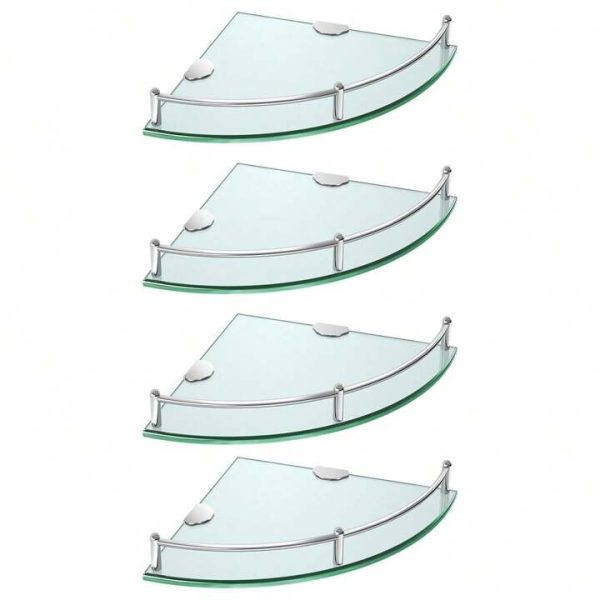 SET DE 4 ESTANTES ESQUINEROS DE VIDRIO DECOTEAM DBE-040