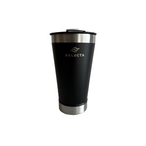 VASO CERVEZA C/DESTAPADOR 600ML ACERO INOX NEGRO