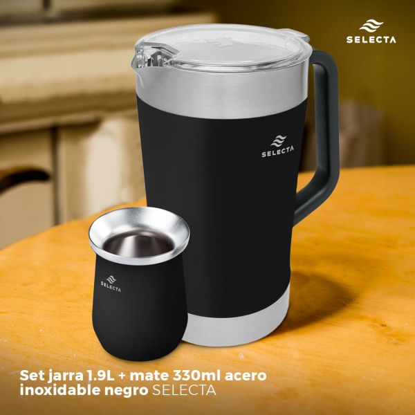 SET JARRA 1.9L + MATE 330ML A.INOX NEGRO SELECTA - Imagen 2