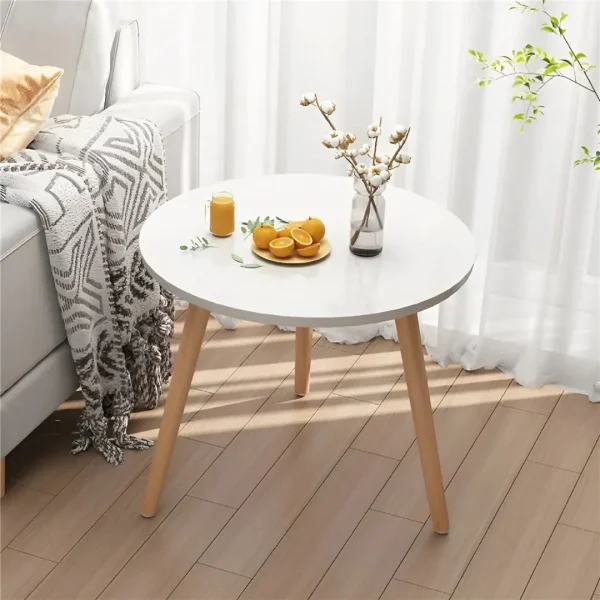 MESA AUXILIAR BAMBOO C/BLANCO D50CM/H47CM - Imagen 2