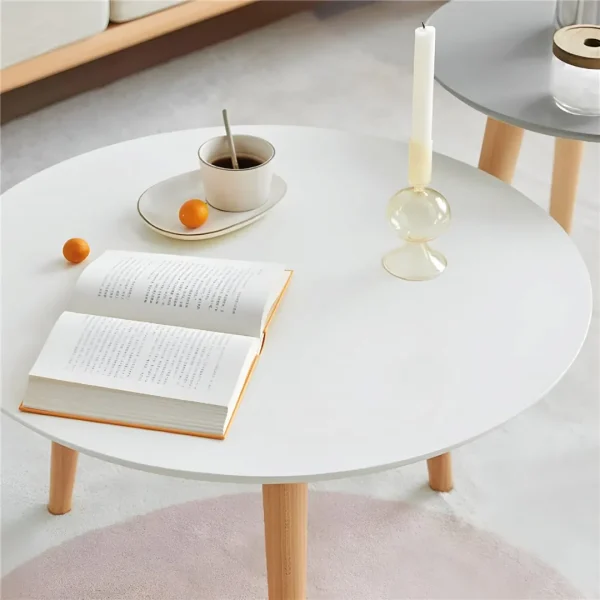 MESA AUXILIAR BAMBOO C/BLANCO D50CM/H47CM - Imagen 4