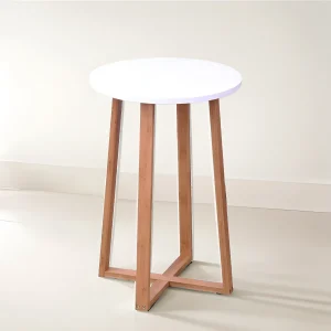 MESA REDONDA 40X40X60 CM BAMBOO CON BLANCO