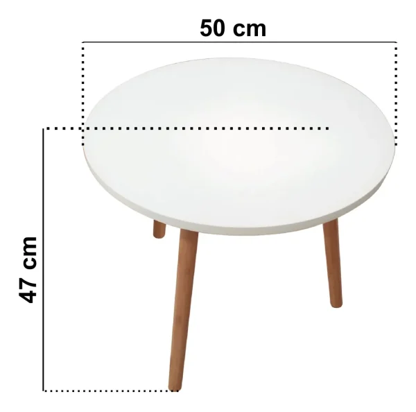 MESA AUXILIAR BAMBOO C/BLANCO D50CM/H47CM - Imagen 3