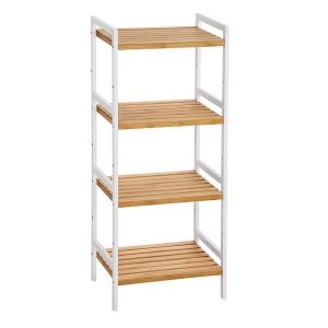 ESTANTERIA 4 TABLAS 32X32X108 CM BAMBOO CON BLANCO