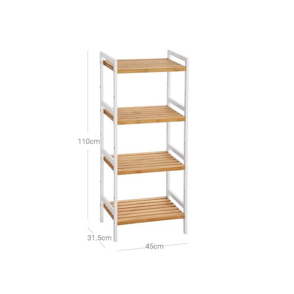ESTANTERIA 4 TABLAS 32X32X108 CM BAMBOO CON BLANCO - Imagen 2