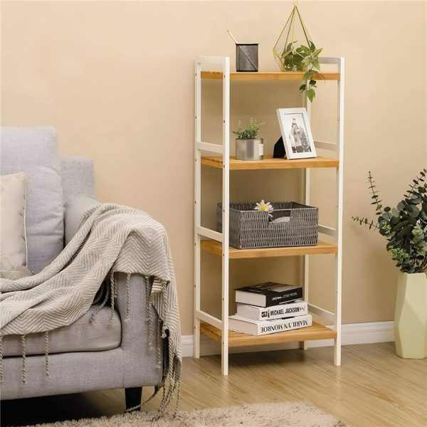 ESTANTERIA 4 TABLAS 32X32X108 CM BAMBOO CON BLANCO - Imagen 3